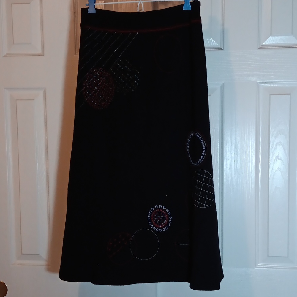 Garnet Hill Wool Embroidered Long Skirt - 6P